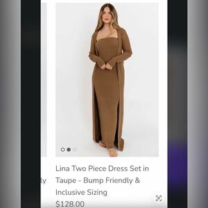 Worth Collective Maxi Dress Set in Brown